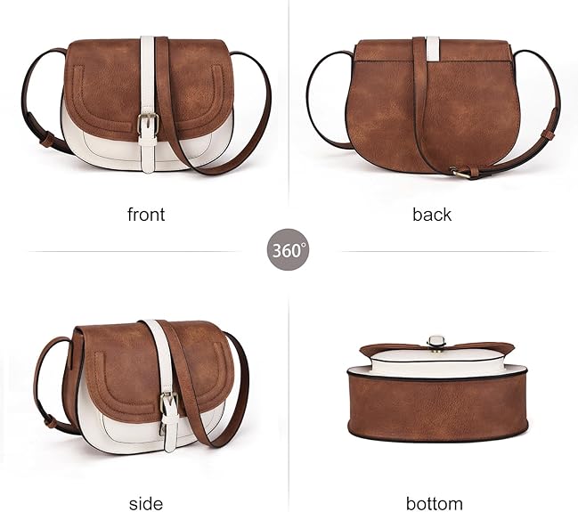 Crossbody Bags for Women,Small Saddle Purse and Boho Cross Body Handbags,Vegan Leather