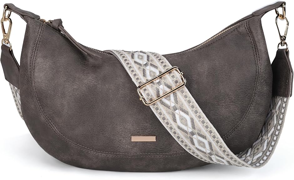 Ladies Small Saddle Crossbody Bag, Boho Style Shoulder Handbag, Premium Vegan Leather Messenger Purse