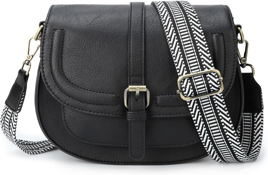 Crossbody Bags for Women,Small Saddle Purse and Boho Cross Body Handbags,Vegan Leather