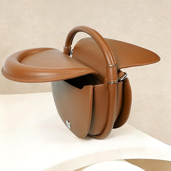 Leather Crossbody Bag for Women, Half-Moon Shoulder Bag & Top-Handle Handbag