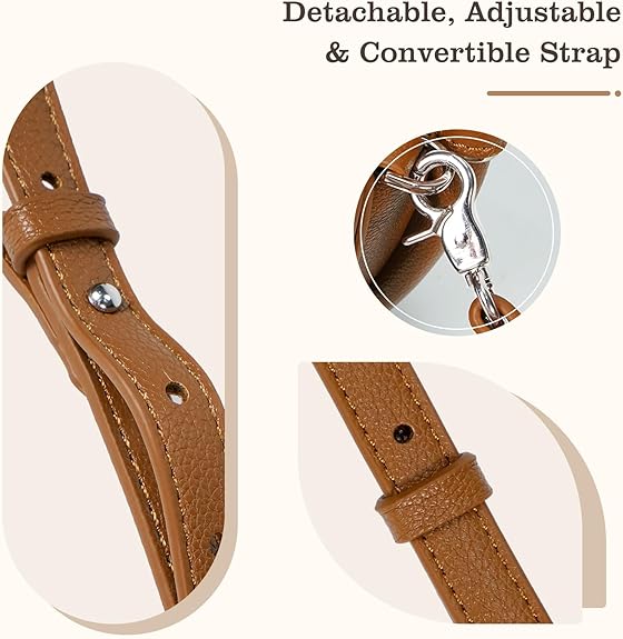 Leather Crossbody Bag for Women, Half-Moon Shoulder Bag & Top-Handle Handbag