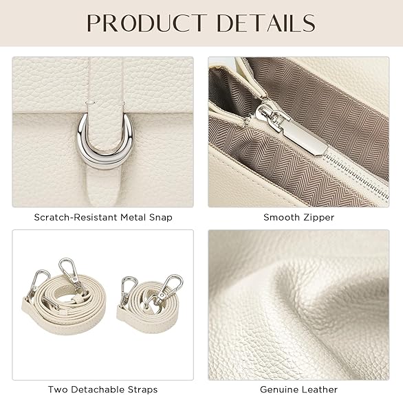 Women's Trendy Top-Handle Leather Handbags, Stylish Clutch Shoulder Purses with 2 Adjustable Removable Straps