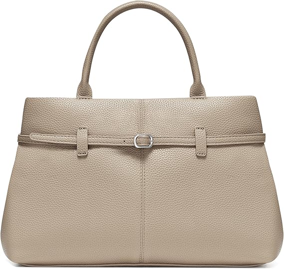 Women's Medium Vegan Leather Satchel Bag, Top Handle Work Handbag with Detachable Adjustable Shoulder Straps, Casual Daily Crossbody Purse for Ladies