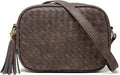 Woven Boho Crossbody Bag, Casual Summer Shoulder Purse for Ladies, Small Lightweight Cross Body Handbag with Large Capacity | Fits Mini Tablet, Long Wallet, Made of Premium Vegan Leather