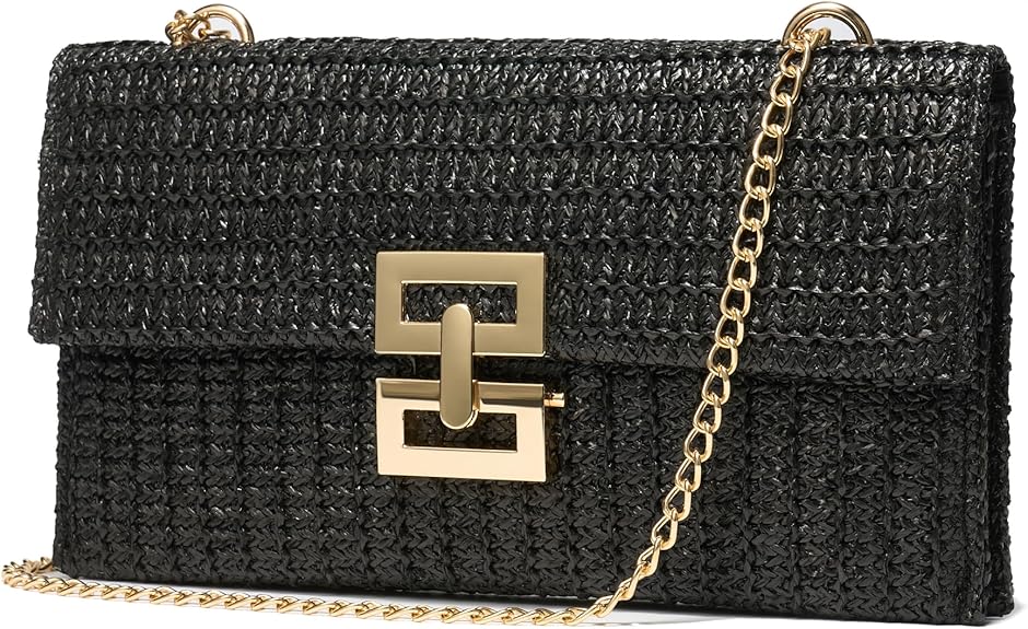 Women's Boho Raffia Shoulder Bag, Small Woven Straw Crossbody Bag, Summer Clutch Purse Perfect for Beach and Daily Use